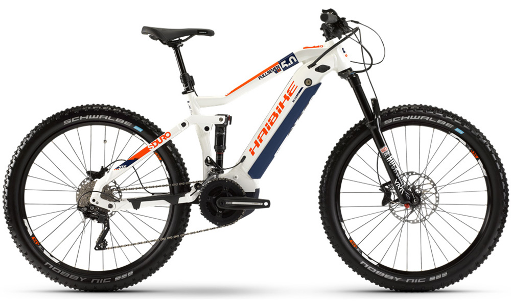 Фотография Электровелосипед Haibike SDURO FullSeven LT 5.0 i500Wh 27,5" (2020) 2020 Бело-синий